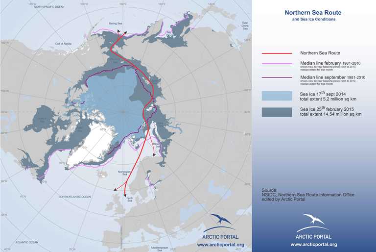 Arctic Portal Map - Northern Sea Route 2014-2015